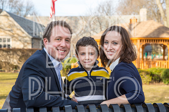 Chance Mullen Democratic Party Nominee for Village of Pelham Trustee and his family photographed in Pelham NY