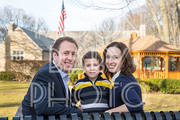 Chance Mullen Democratic Party Nominee for Village of Pelham Trustee and his family photographed in Pelham NY