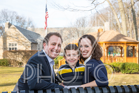 Chance Mullen Democratic Party Nominee for Village of Pelham Trustee and his family photographed in Pelham NY