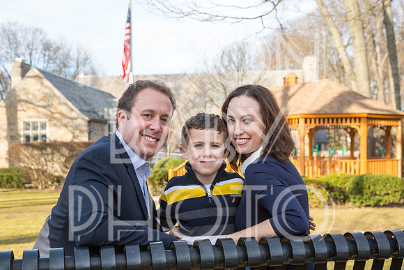 Chance Mullen Democratic Party Nominee for Village of Pelham Trustee and his family photographed in Pelham NY