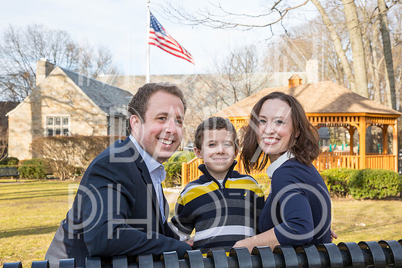 Chance Mullen Democratic Party Nominee for Village of Pelham Trustee and his family photographed in Pelham NY