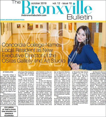 Elizabeth Vranka on the October 2016 Cover of The Bronxville Bulletin